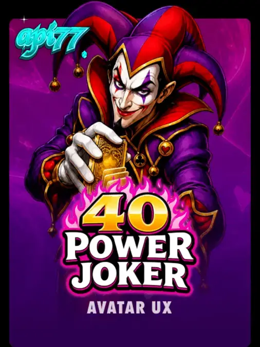 Tampilan visual retro neon pada slot 40 Power Joker